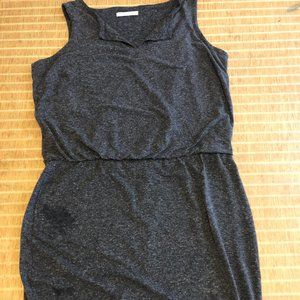 Athleta Charcoal Grey Sleeveless Cotton Dress Women's Large